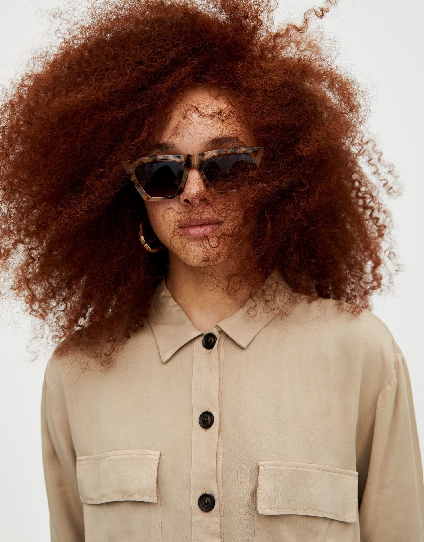 Worker Shirt With Elastic Waistband