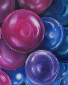 Balls from pink to blue